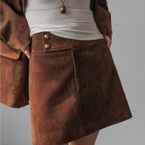 NWT Commense Retro A-Line Mini Skirt - light brown - size large